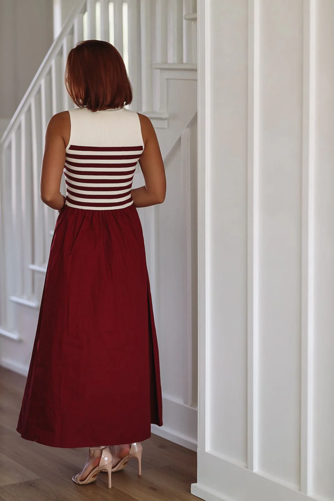Admiring Classic Midi Dress - Burgundy - Image 2