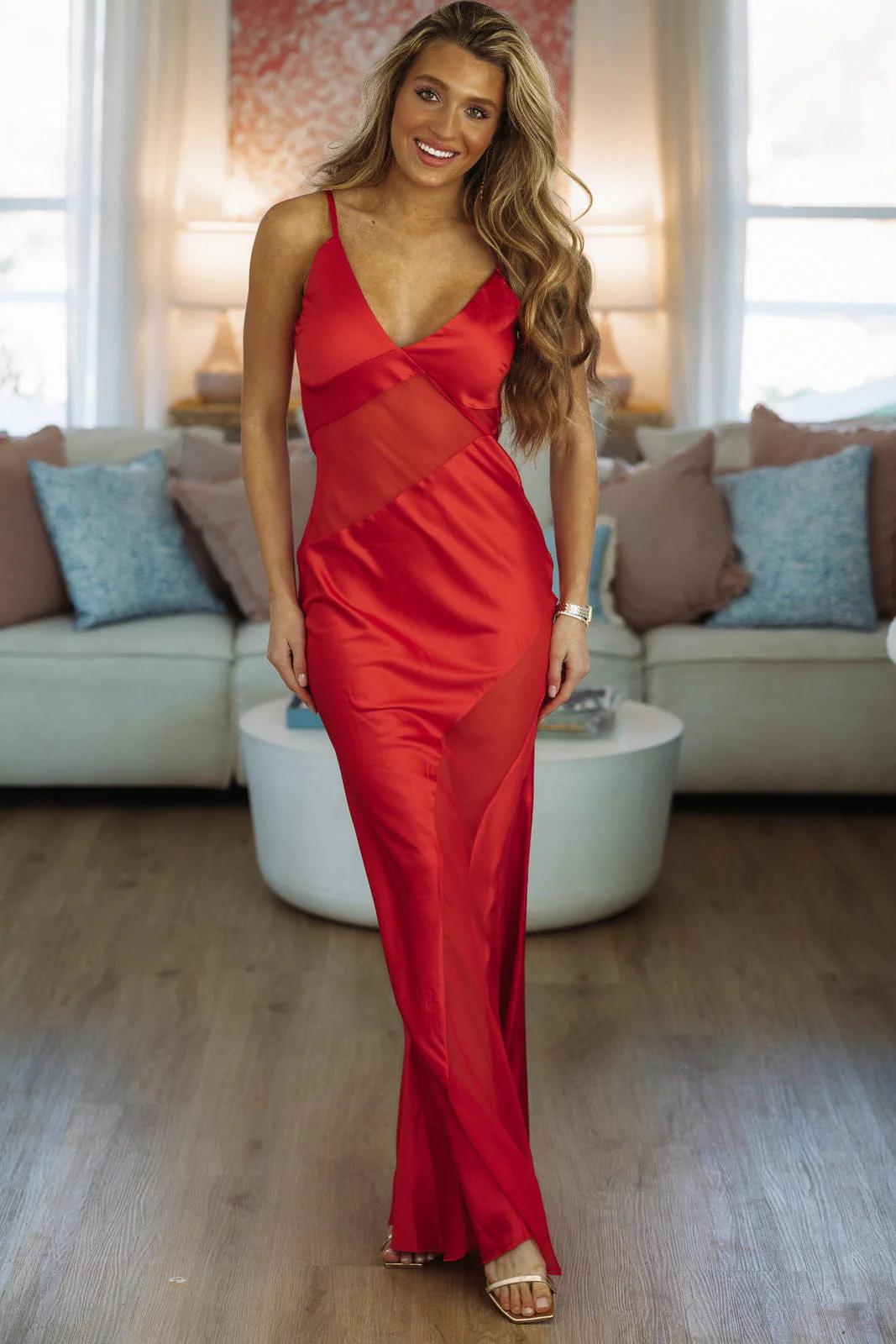 Amour Evening Maxi Dress - Red - Image 2