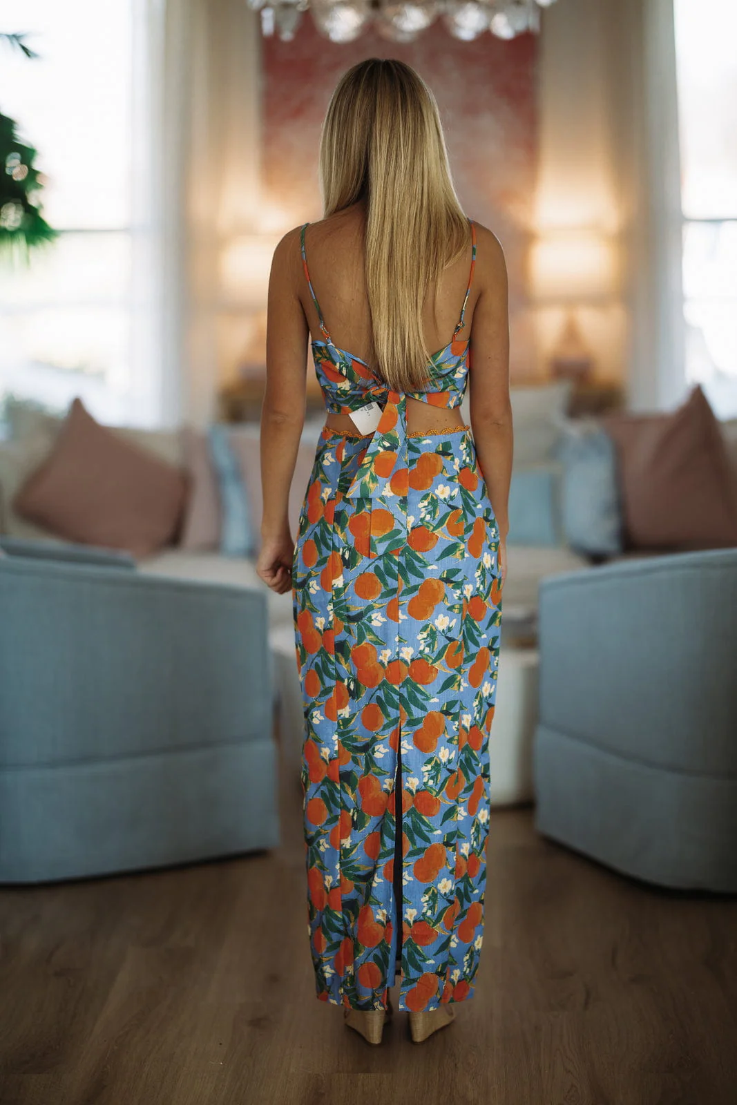 Barefoot Grove Maxi Skirt - Orange and Blue - Image 3
