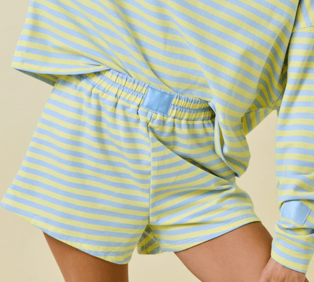 Blueberry Scones Lounge Shorts - Blue and Yellow - Image 2