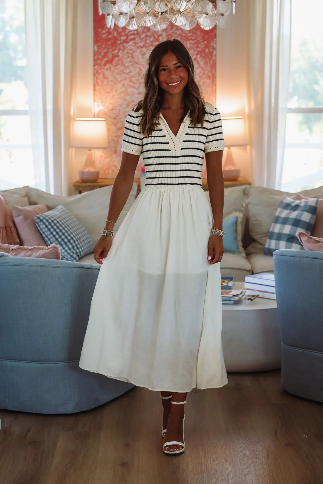 Boardwalk Stroll Midi Dress - Ivory - Image 3