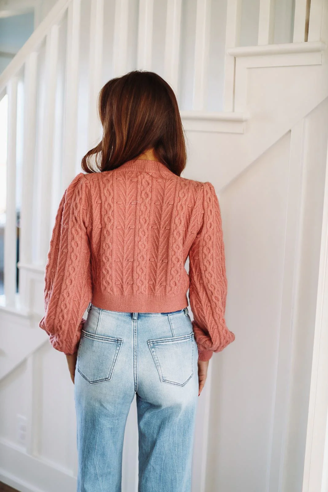 Bow Me Over Crop Sweater - Mauve and Wine - Image 2