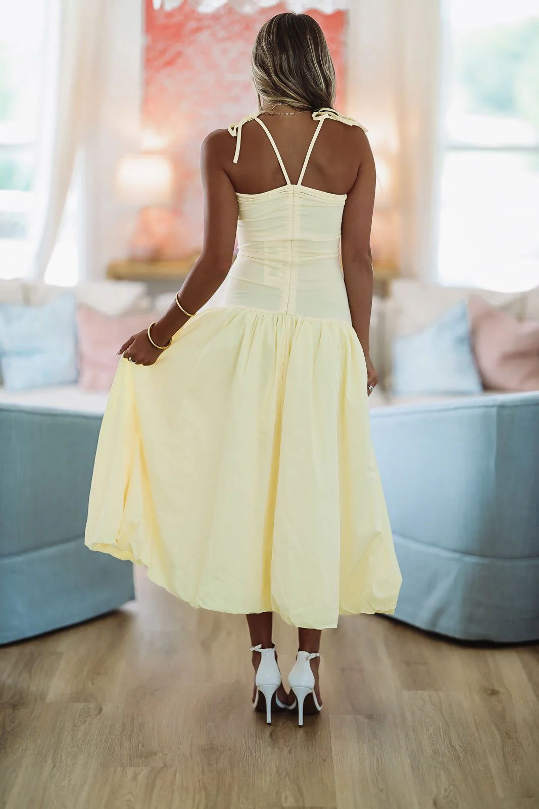 Burst of Yellow Midi Dress - Yellow - Image 4