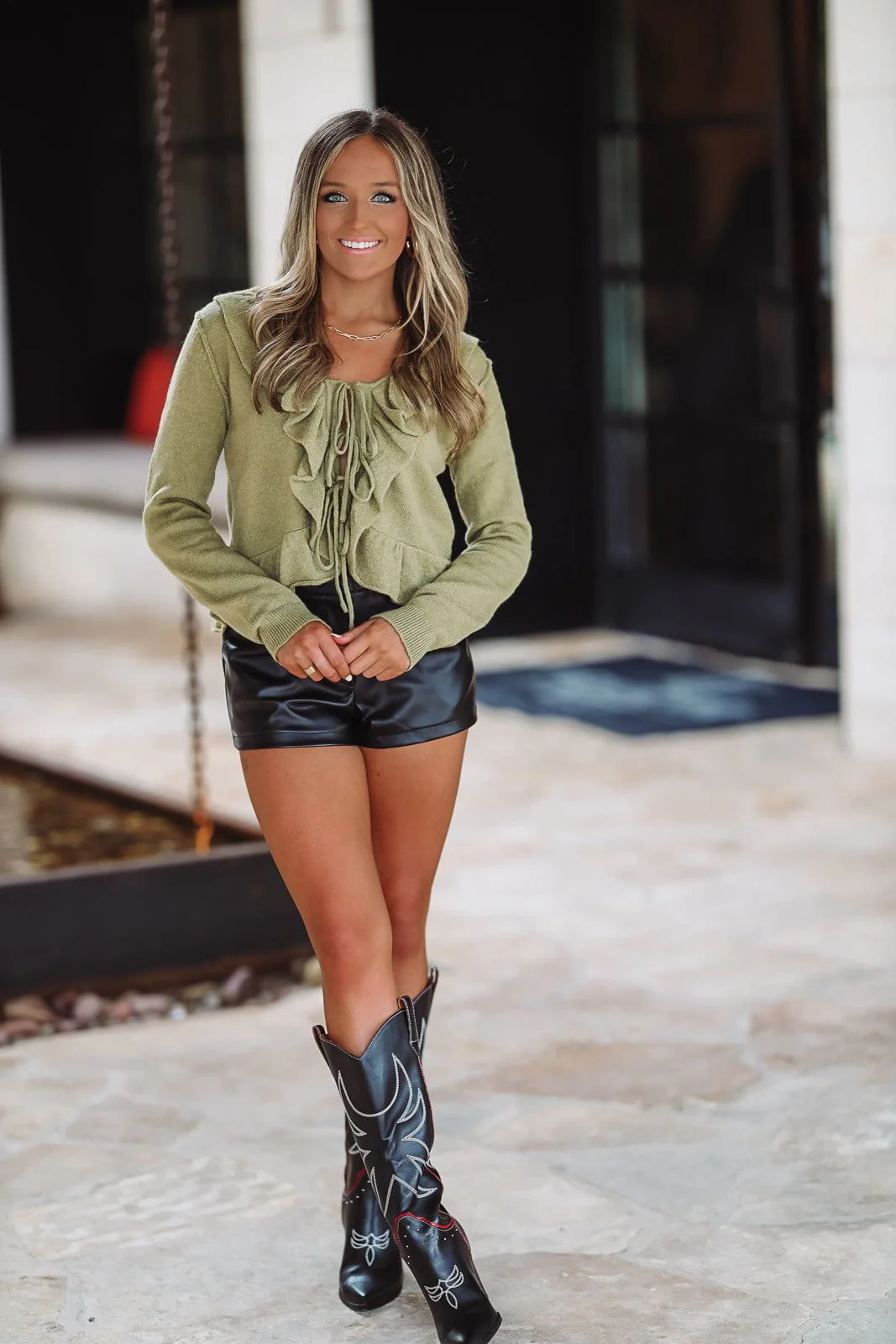 Calling For You Cardigan - Olive - Image 2