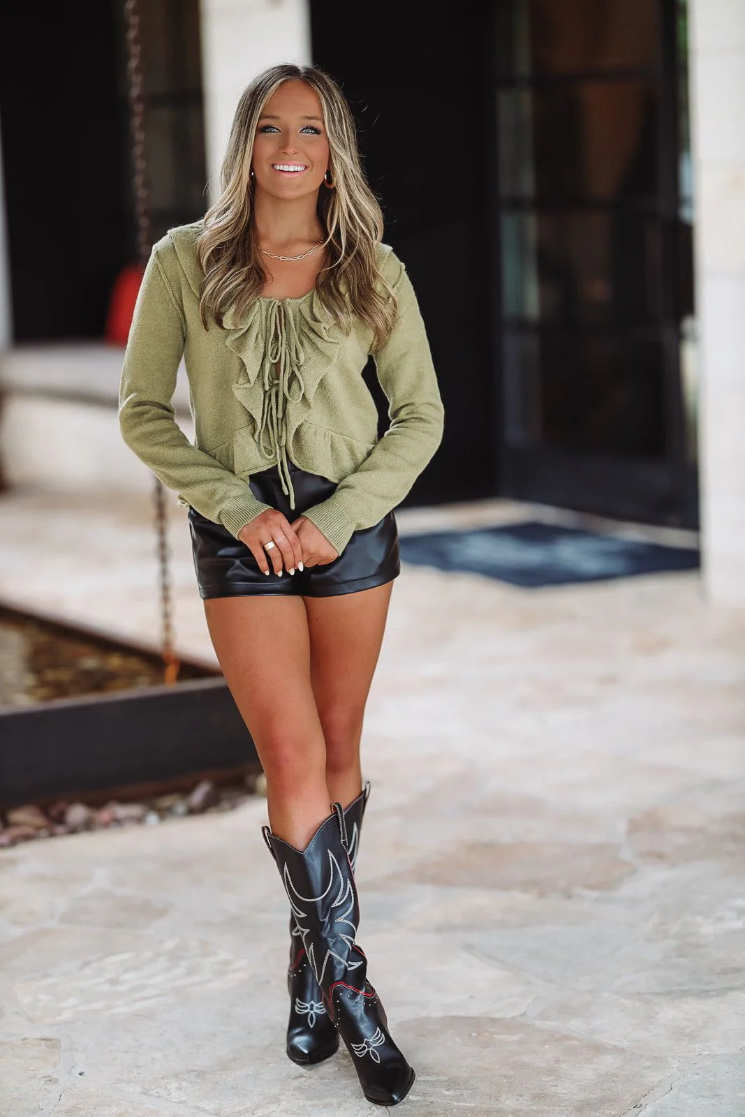 Calling For You Cardigan - Olive - Image 3