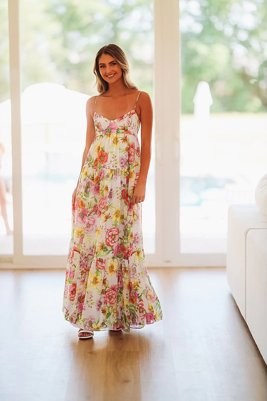 Caviar Dreams Print Maxi Dress - White, Purple, Yellow, Pink, Green - Image 6