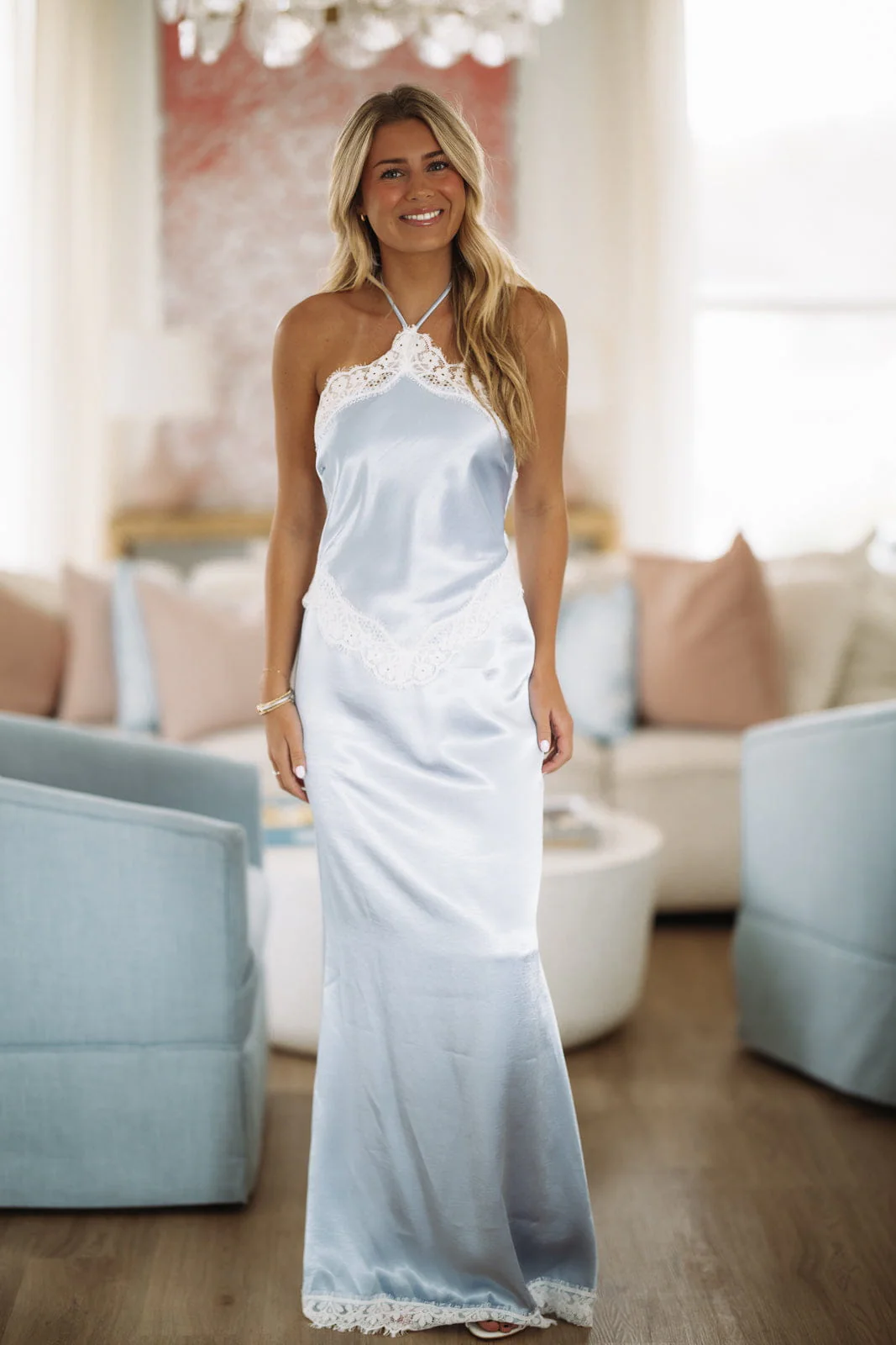 Charmed Contours Maxi Dress - Dusty Blue - Image 3