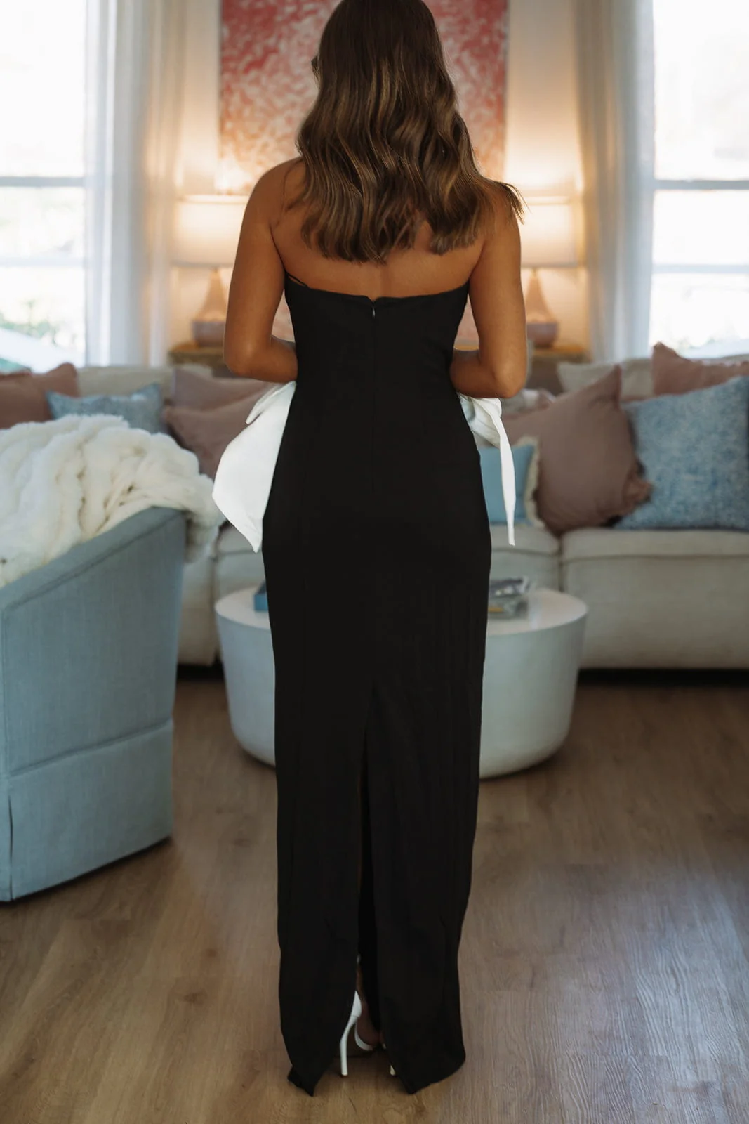 Classic With A Twist Maxi Dress -Black and White - Image 3