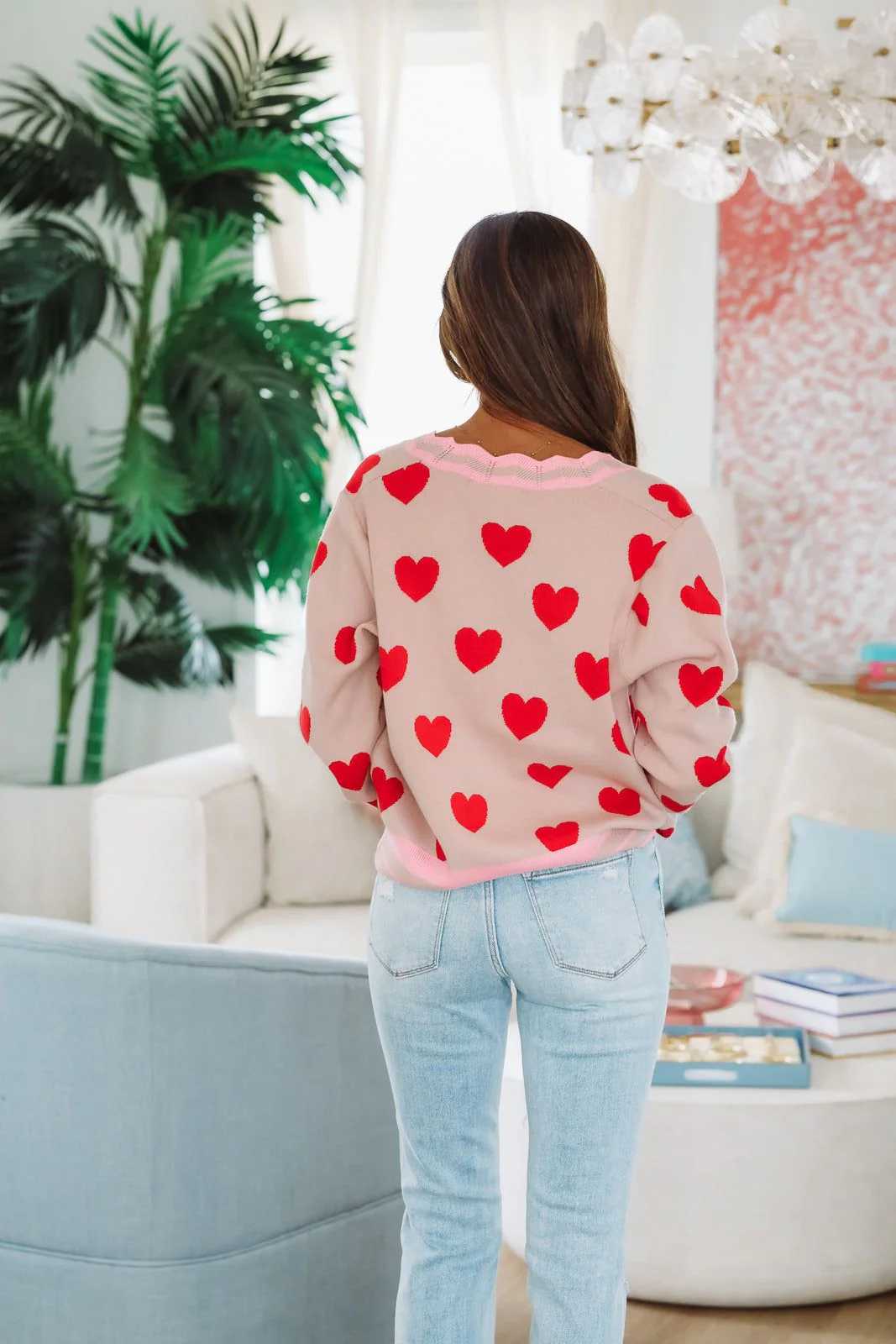 Cupid, WYA Cardigan - Blush and Red (FINAL SALE) - Image 3