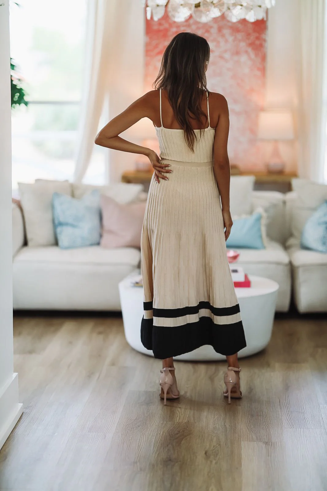 Daily Stroll Midi Dress - Khaki And Black - Image 4