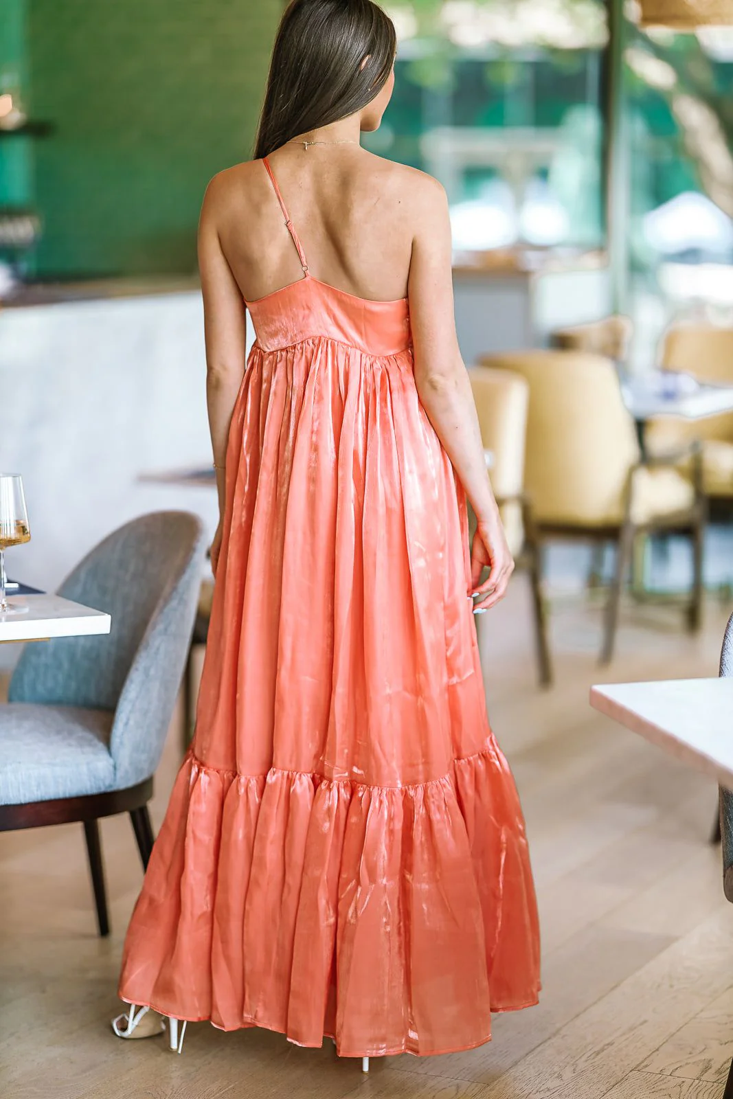 Dance Floor Bound Maxi Dress - Dark Peach - Image 3
