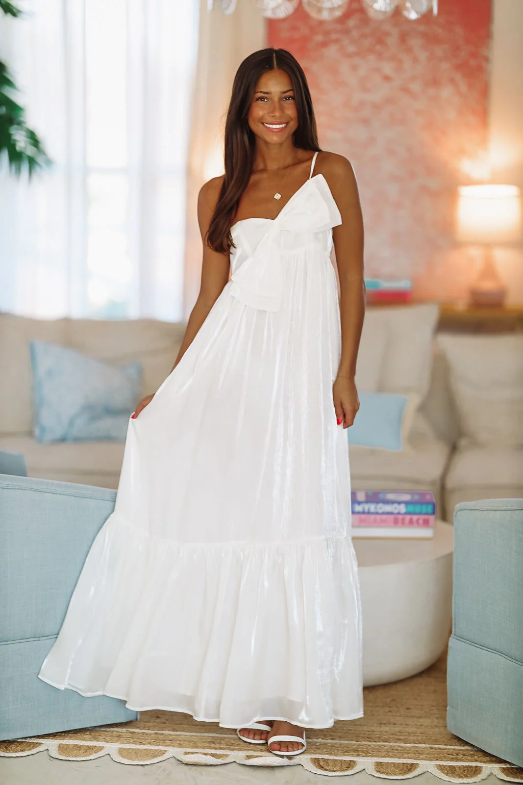 Dance Floor Bound Maxi Dress - White - Image 4
