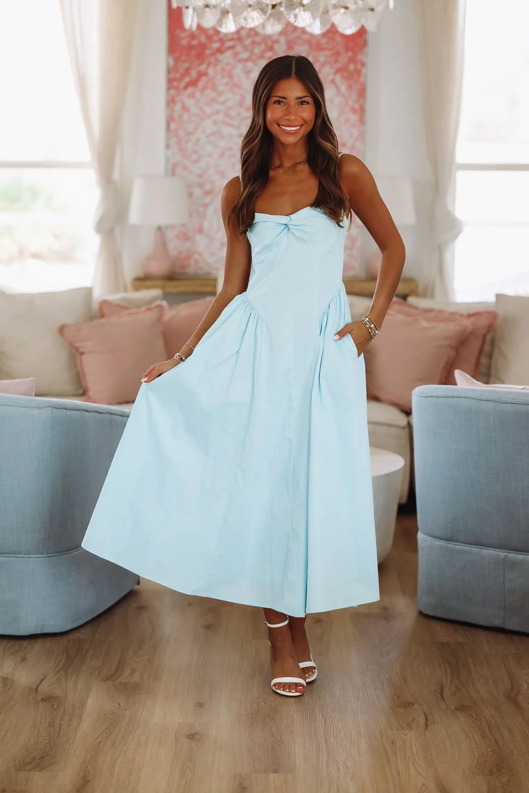 Destene Maxi Dress - Light Blue - Image 3