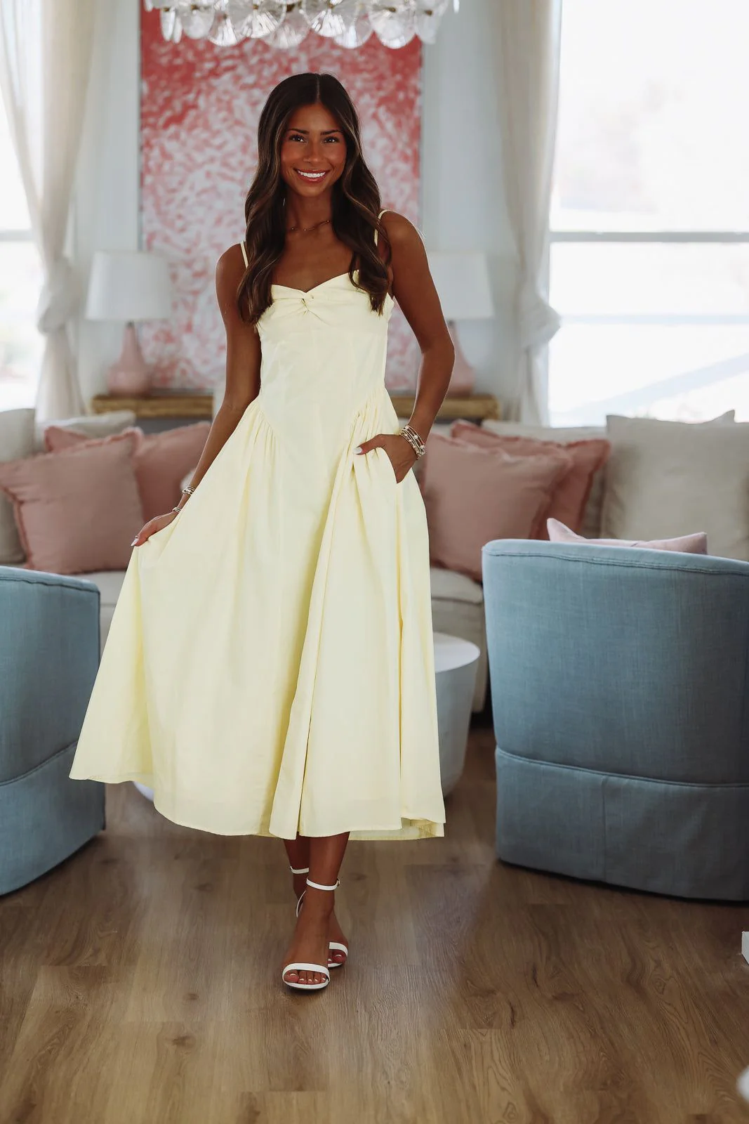 Destene Maxi Dress - Light Yellow - Image 3
