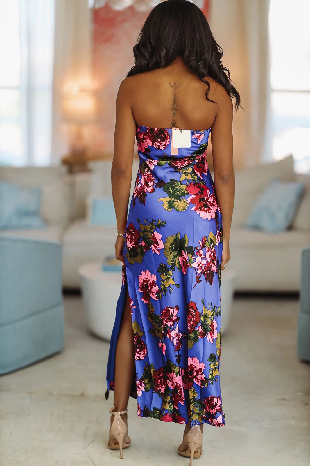 Different Level Maxi Dress - Blue - Image 3