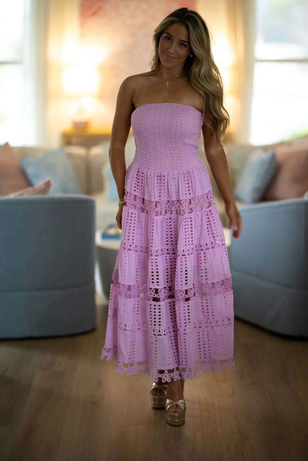 Early Evening Midi Dress - Lavender Pink - Image 2