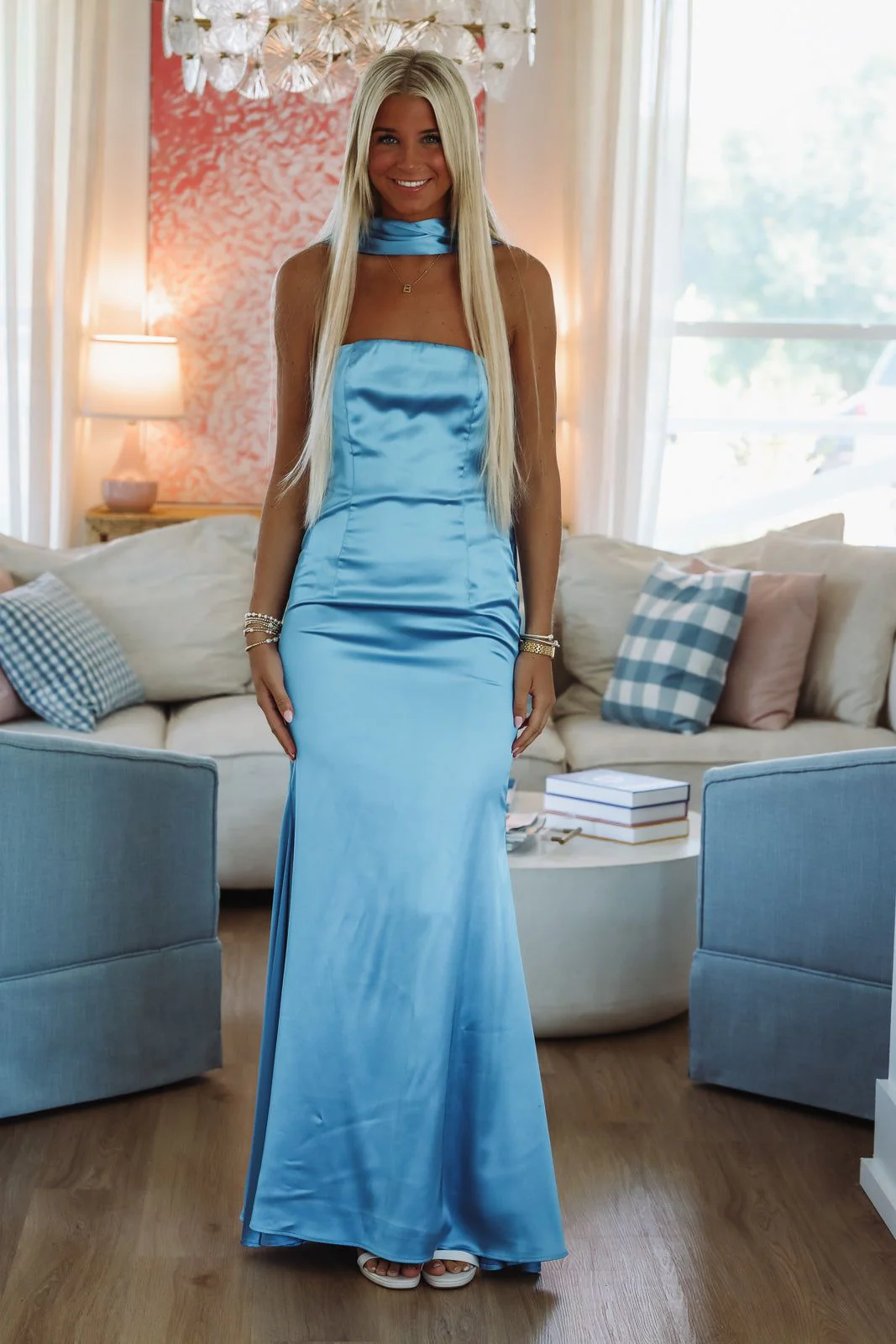 East End Elegance Maxi Dress - Blue - Image 2