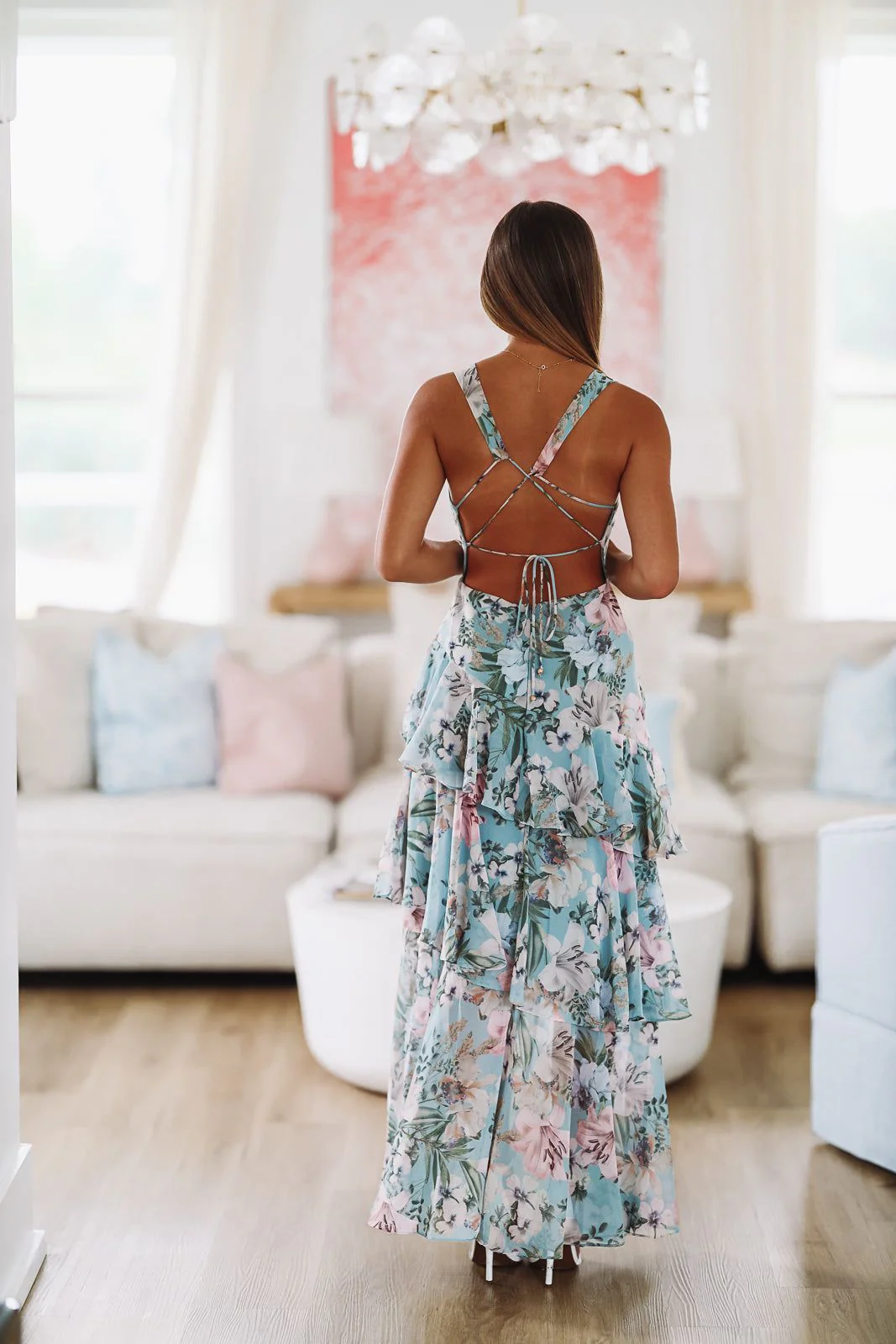 Elena's Love Maxi Dress - Blue and Pink - Image 2