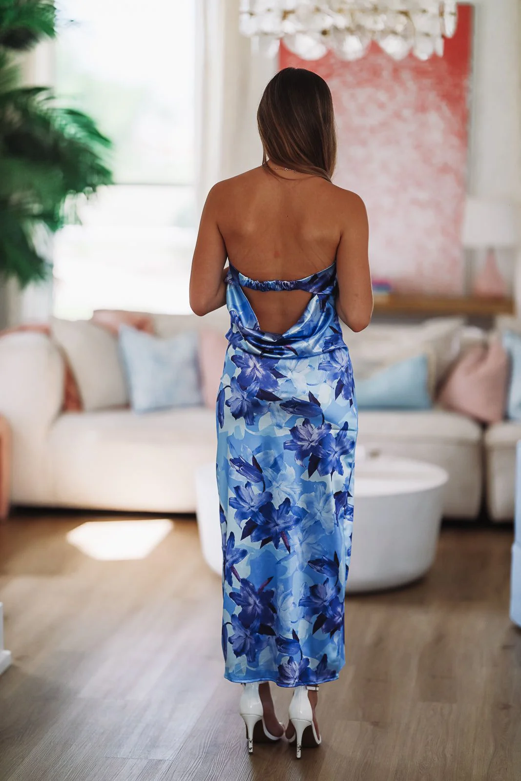 Find Your Oasis Floral Maxi Dress - Blue - Image 3