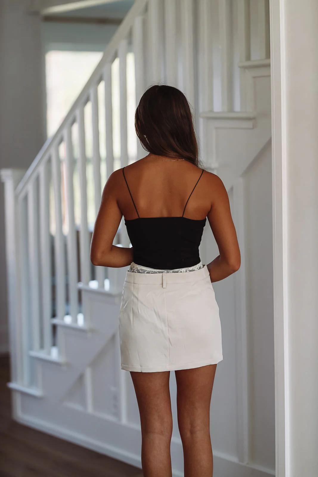 First Call Mini Skirt - Beige (FINAL SALE) - Image 3