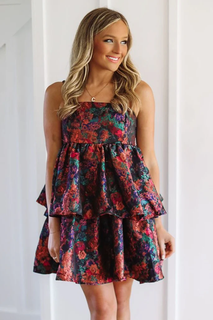 Got To Be In Love Mini Dress - Purple, Green and Blue