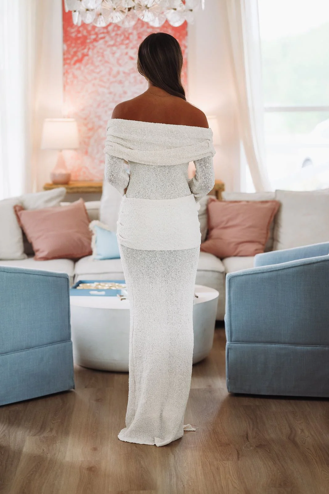 Hampton Holiday Maxi Dress - Oatmeal - Image 3