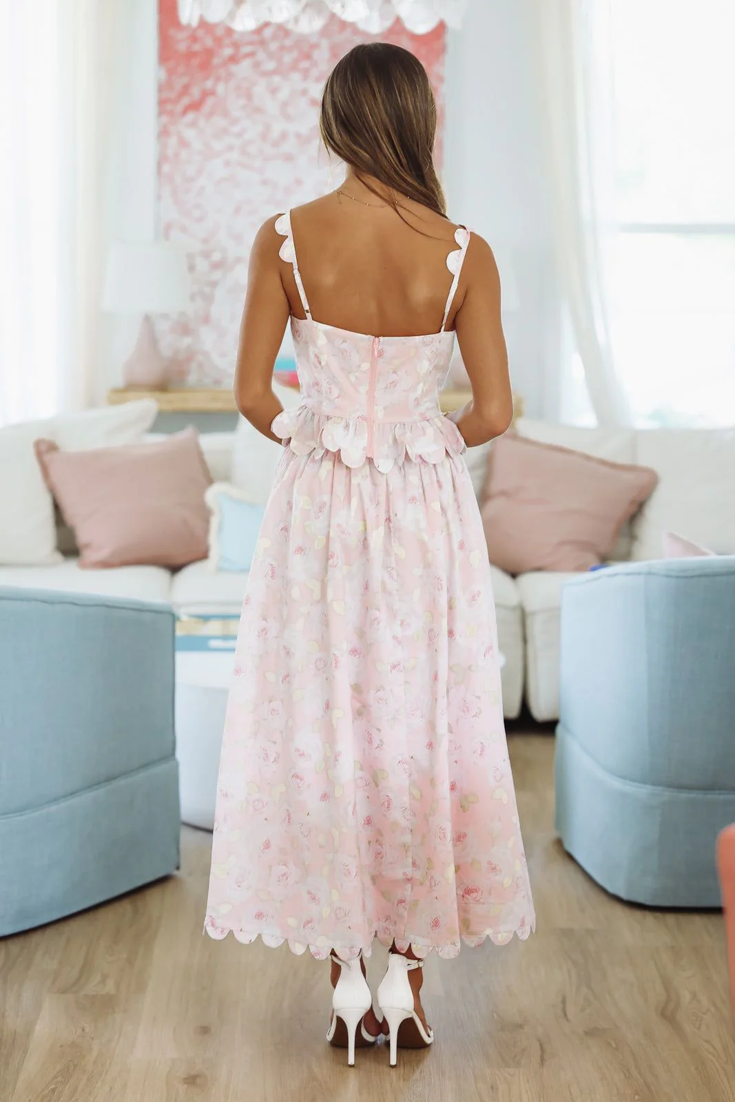 Harbor Breeze Top and Midi Skirt Set - Pink - Image 3