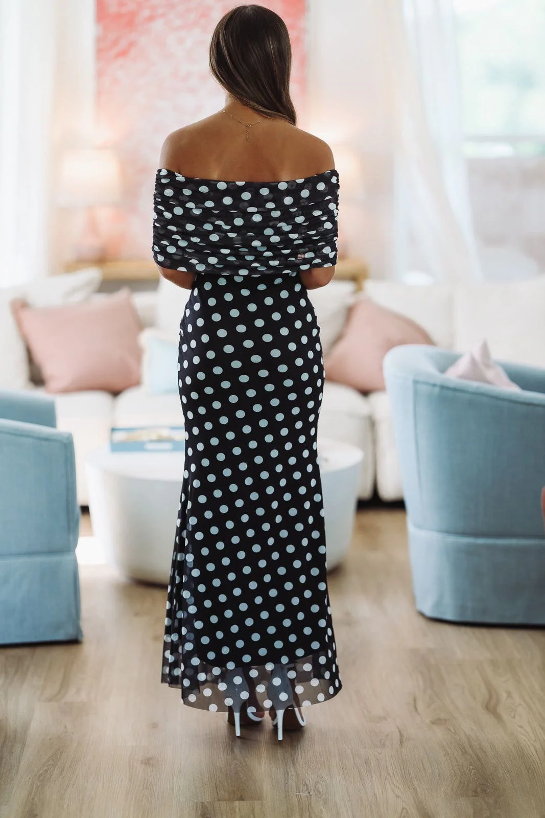 Harlow Midi Dress - Black and White - Image 4