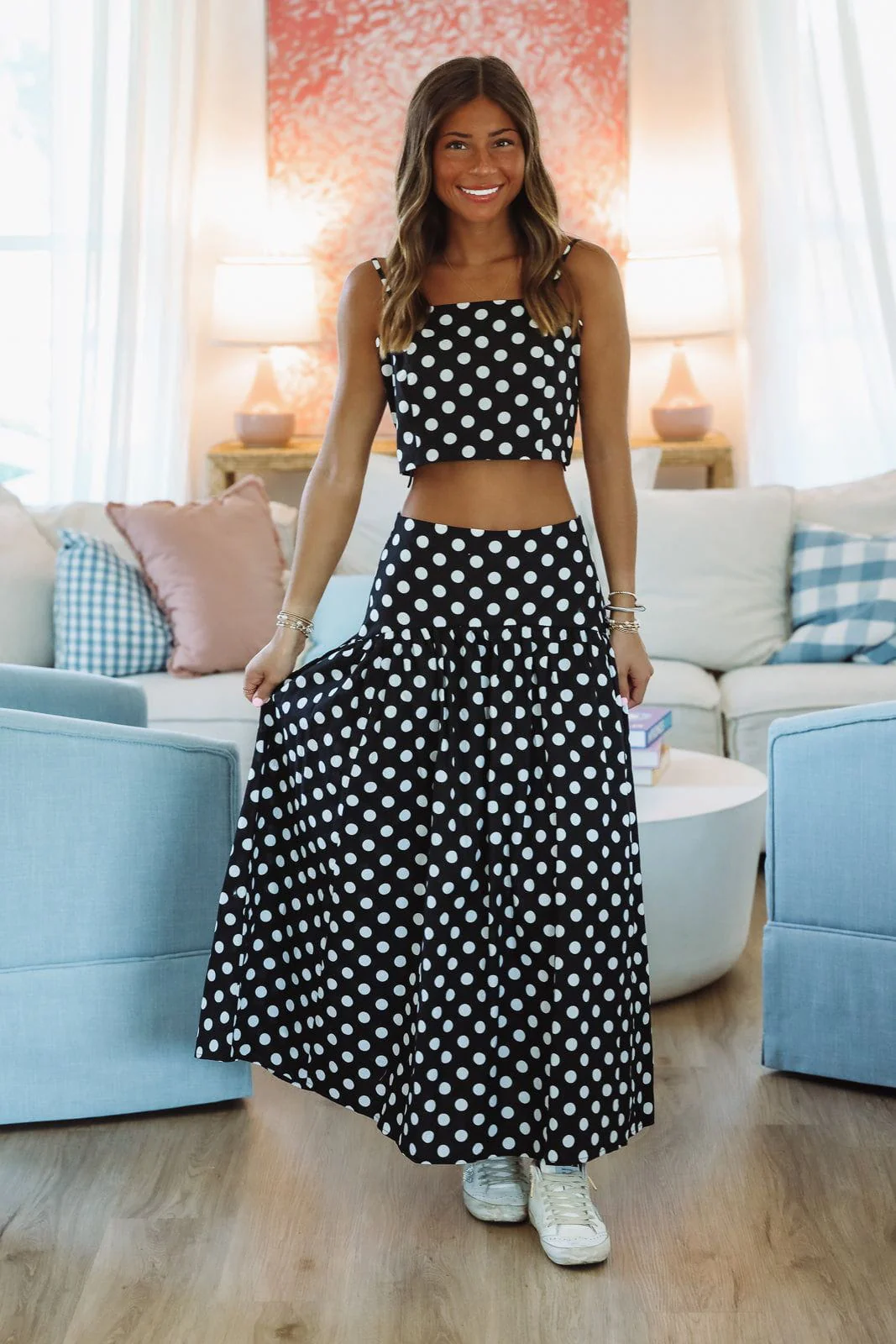 Iconic Spots Maxi Skirt - Black and White - Image 3