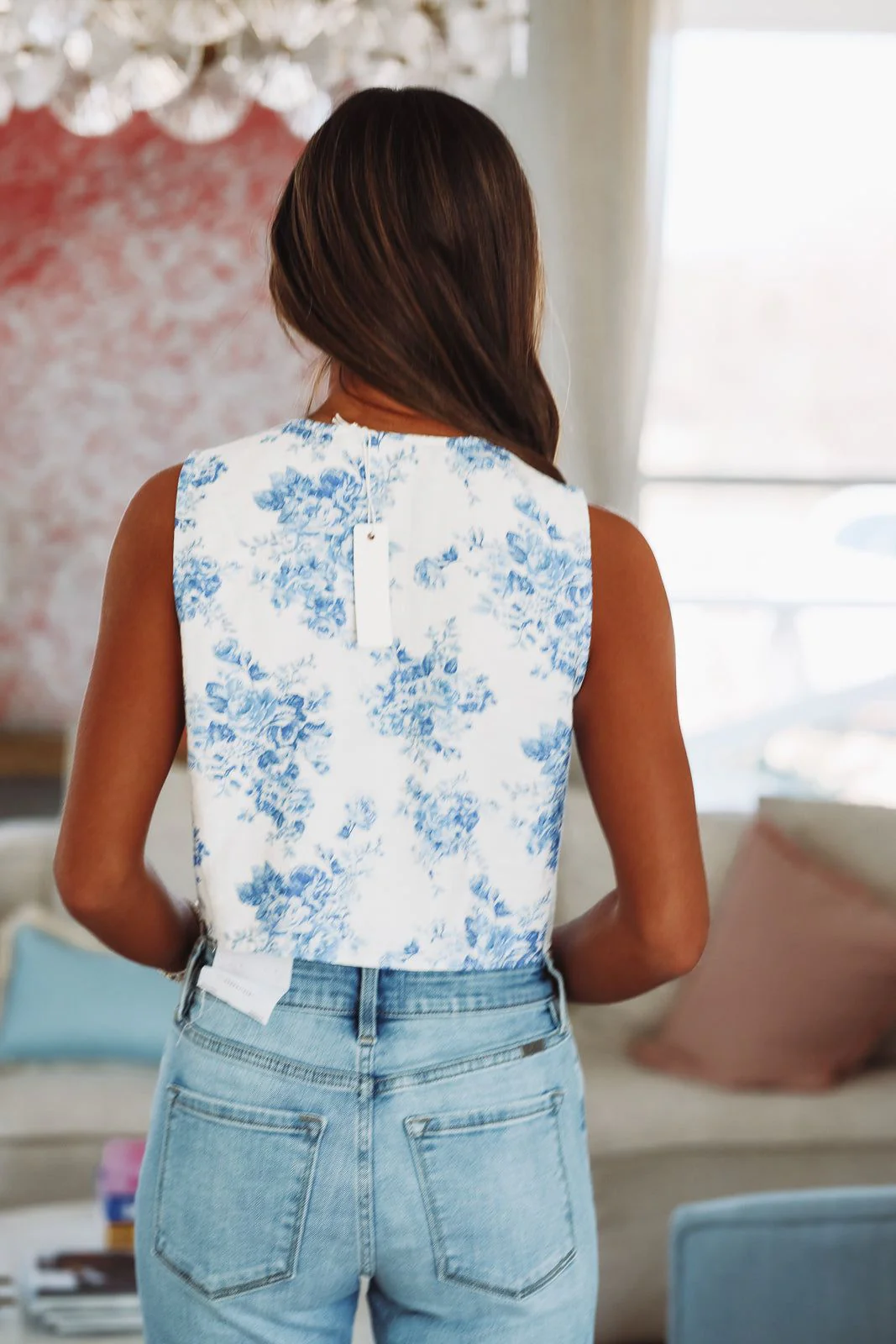 It's Showtime Vest Top - White and Blue - Image 7