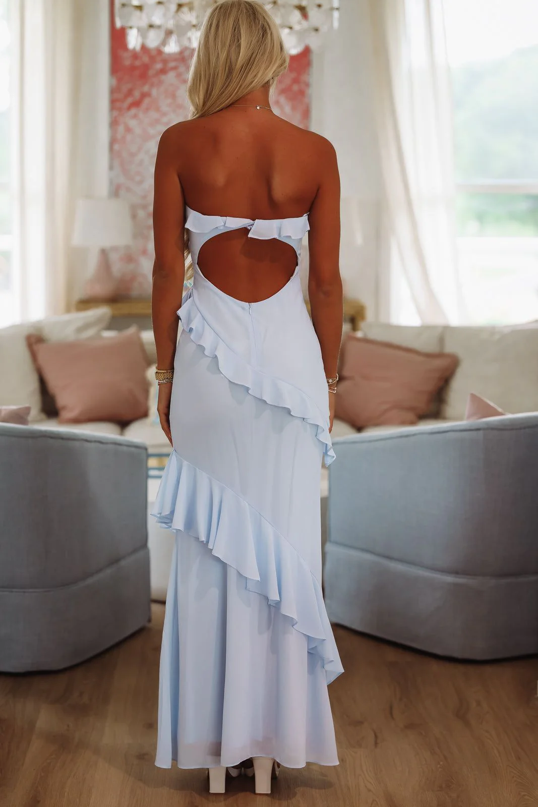 Kiss You Back Maxi Dress - Blue - Image 4