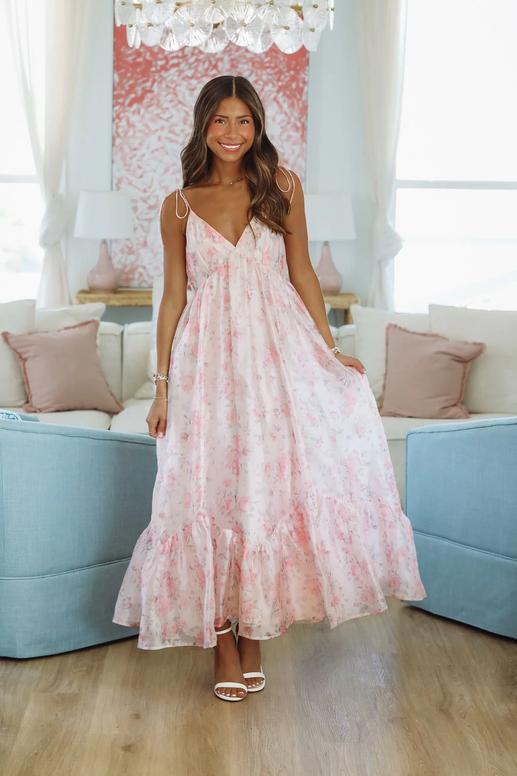 Last Night's Letter Maxi Dress - Pink - Image 3