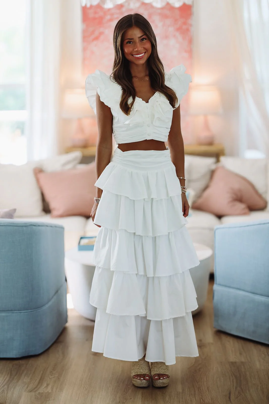 Lemon Zest Maxi Skirt - White - Image 2