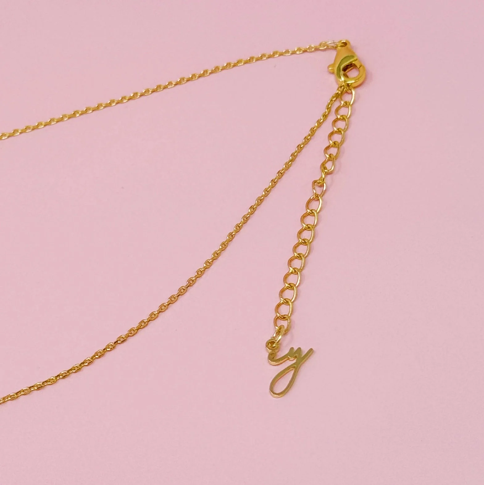 Let Me Sparkle Bubble Letter Necklace - Gold - Image 4
