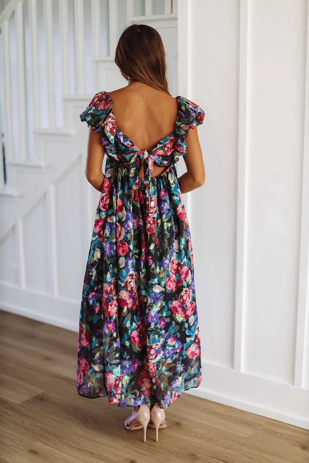 Major Moments Midi Dress - Purple, Green and Blue - Image 3