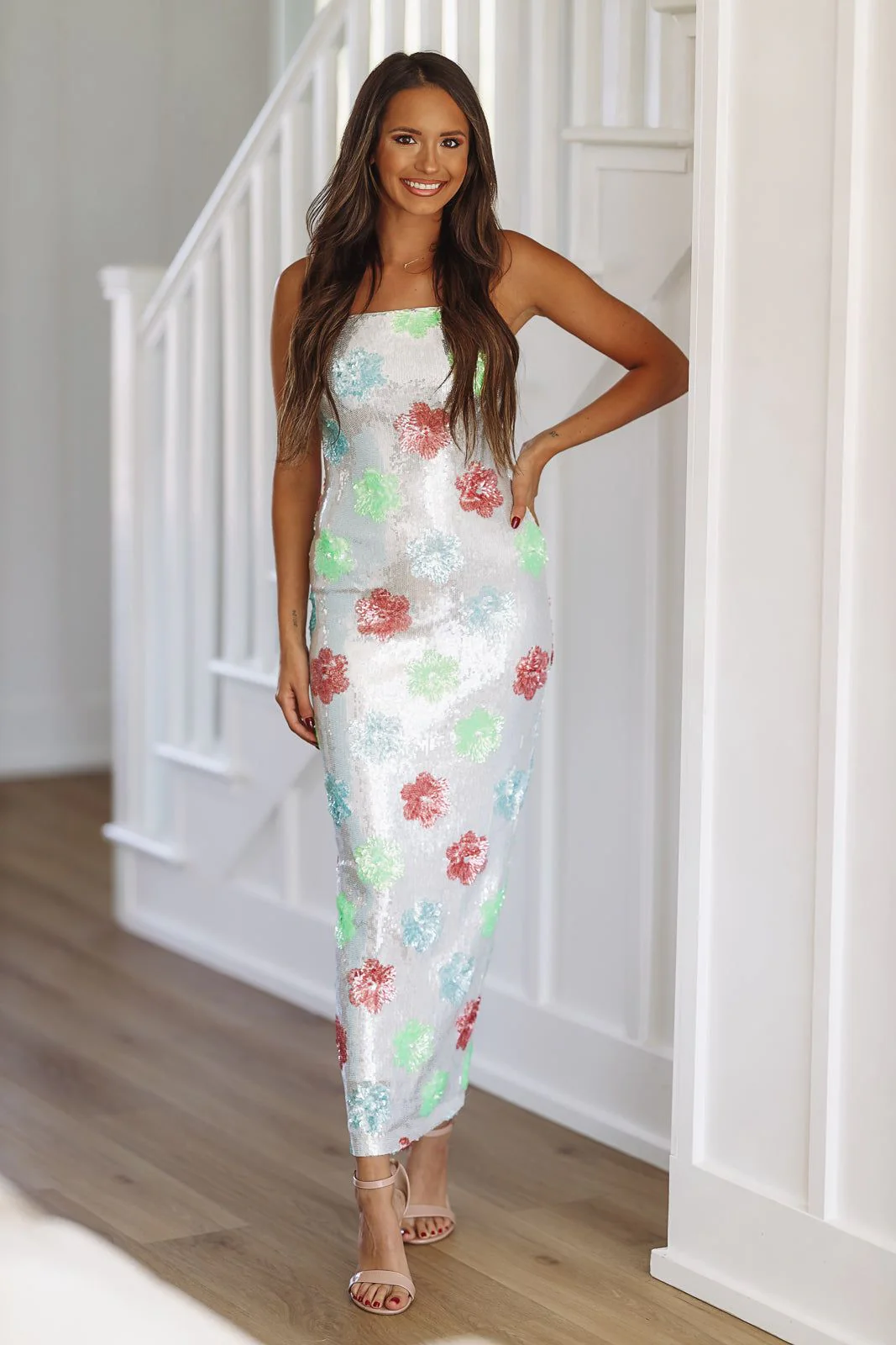 Make It Fun Midi Dress - Silver (FINAL SALE) - Image 2