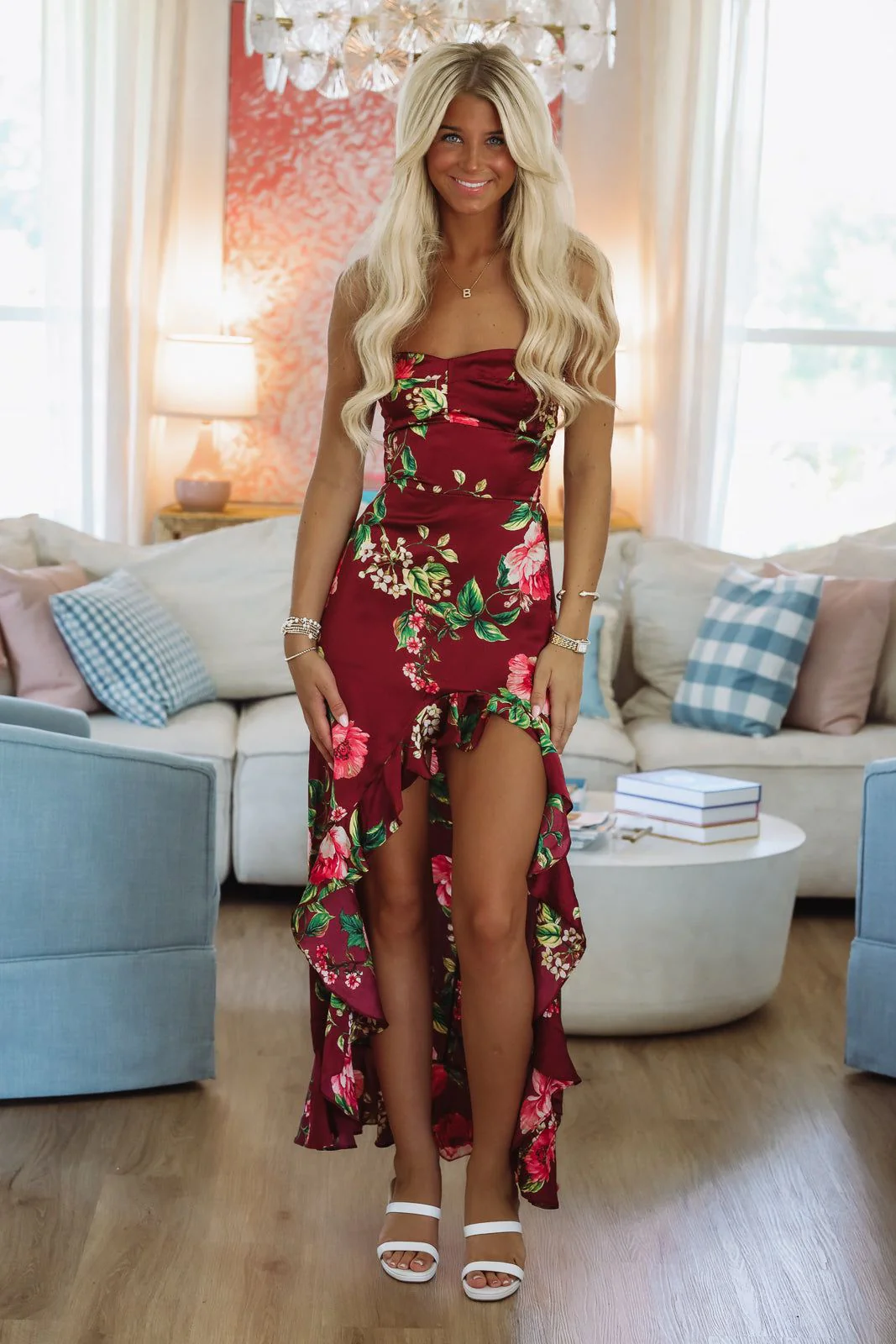 Mesmerized in Merlot Maxi Dress - Burgundy - Image 3