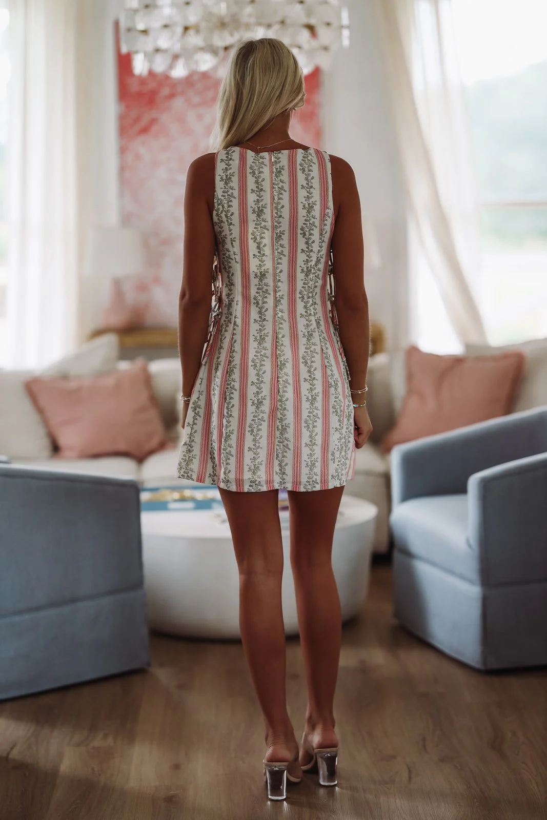 Midsummer Melody Mini Dress - Green and Pink - Image 4