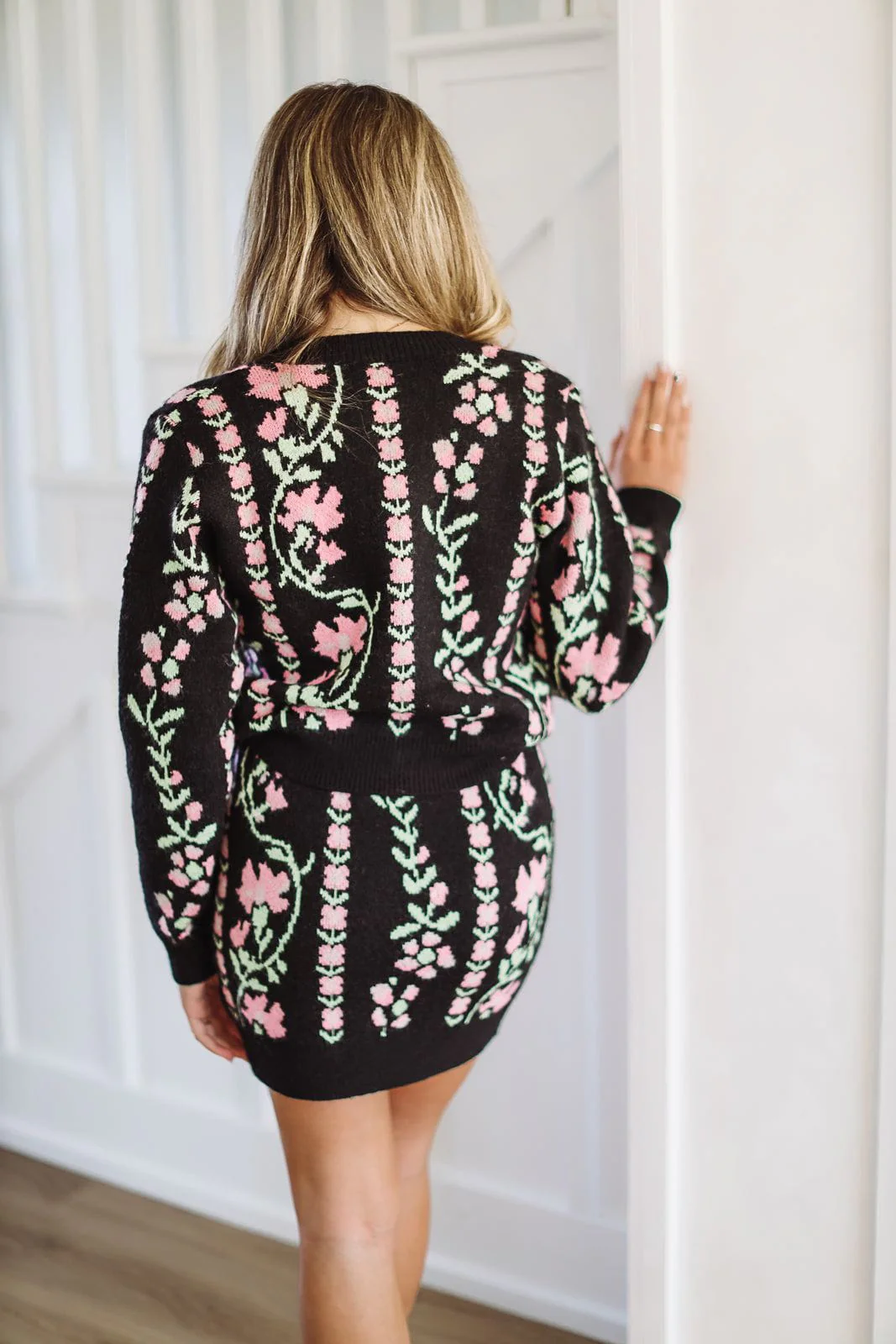 More to Come Floral Cardigan - Black - Image 3