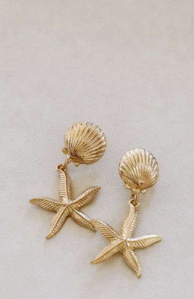 Ocean Shells Earrings - Gold