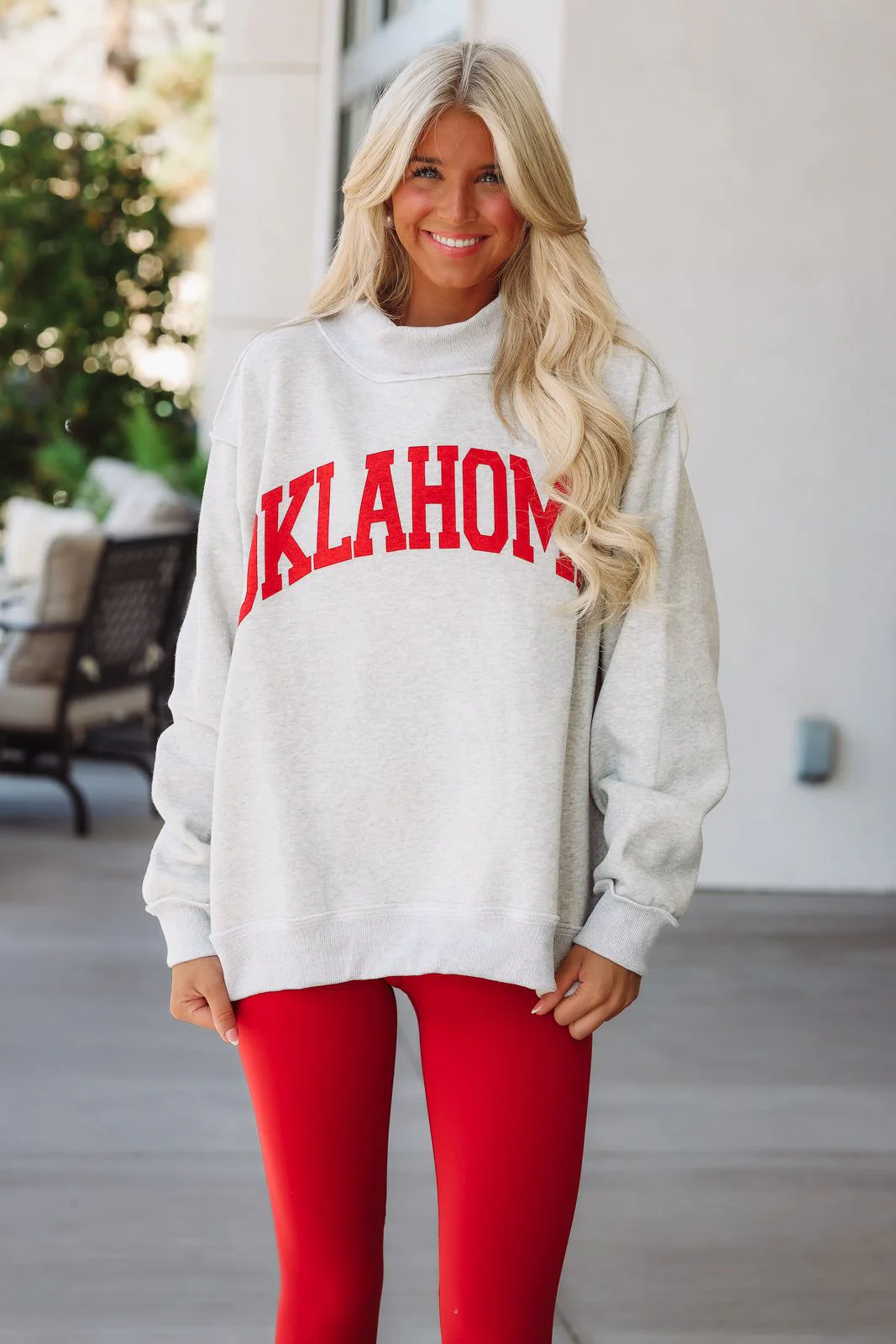 OK With Me Reversable Sweatshirt - Heather Grey - Image 2