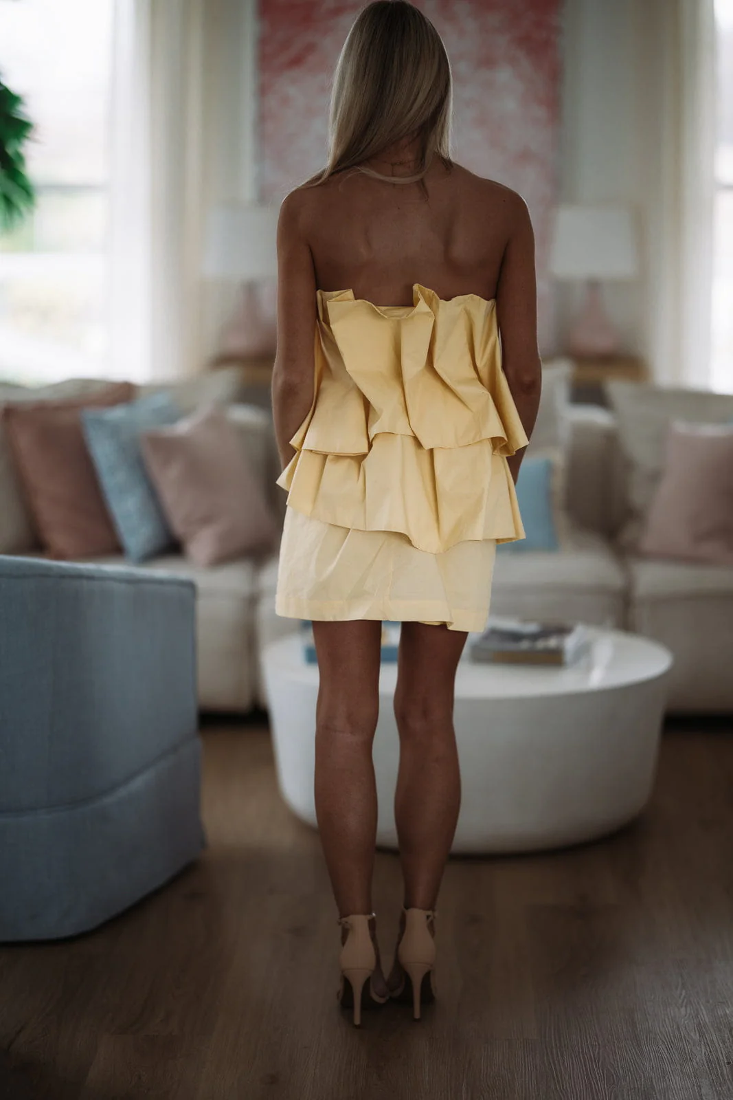 Origami Muse Mini Dress - Butter Yellow - Image 7