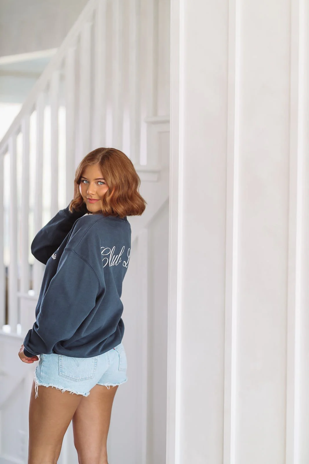 Paris Oversized Sweatshirt - Navy (FINAL SALE) - Image 3