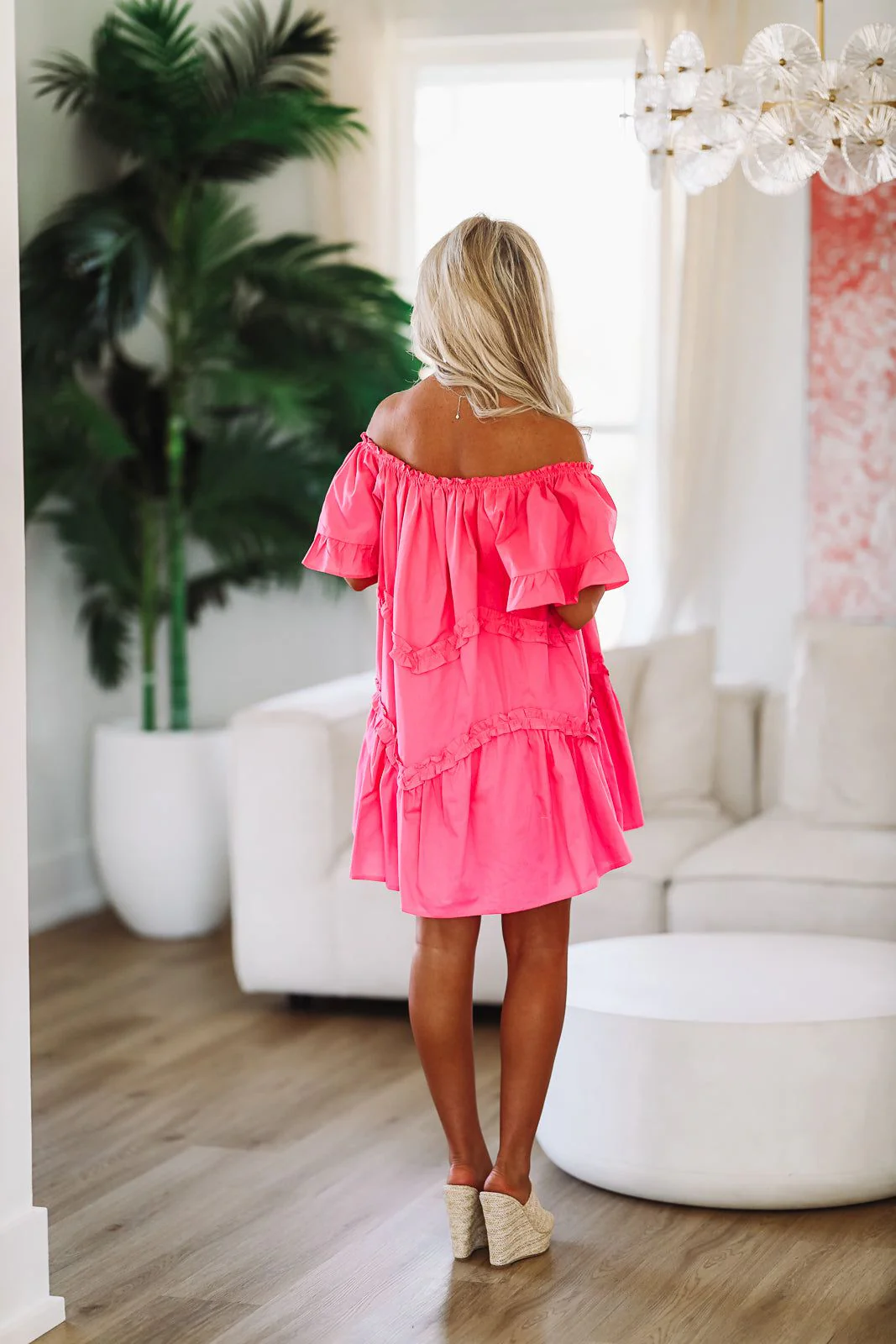 Park Picnic Babydoll Mini Dress - Fuchsia Pink - Image 3