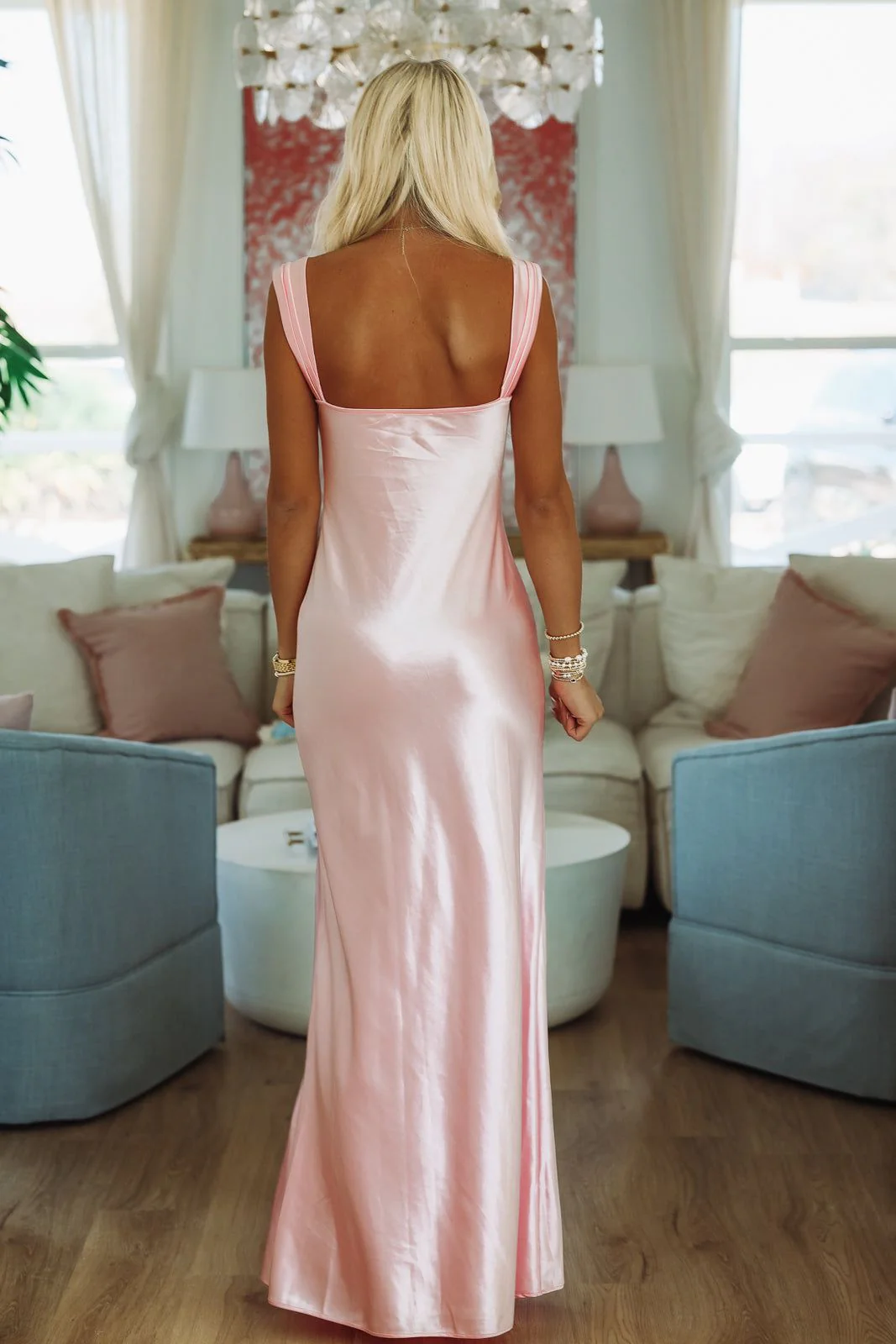 Pink Lace Maxi Dress - Pink - Image 3