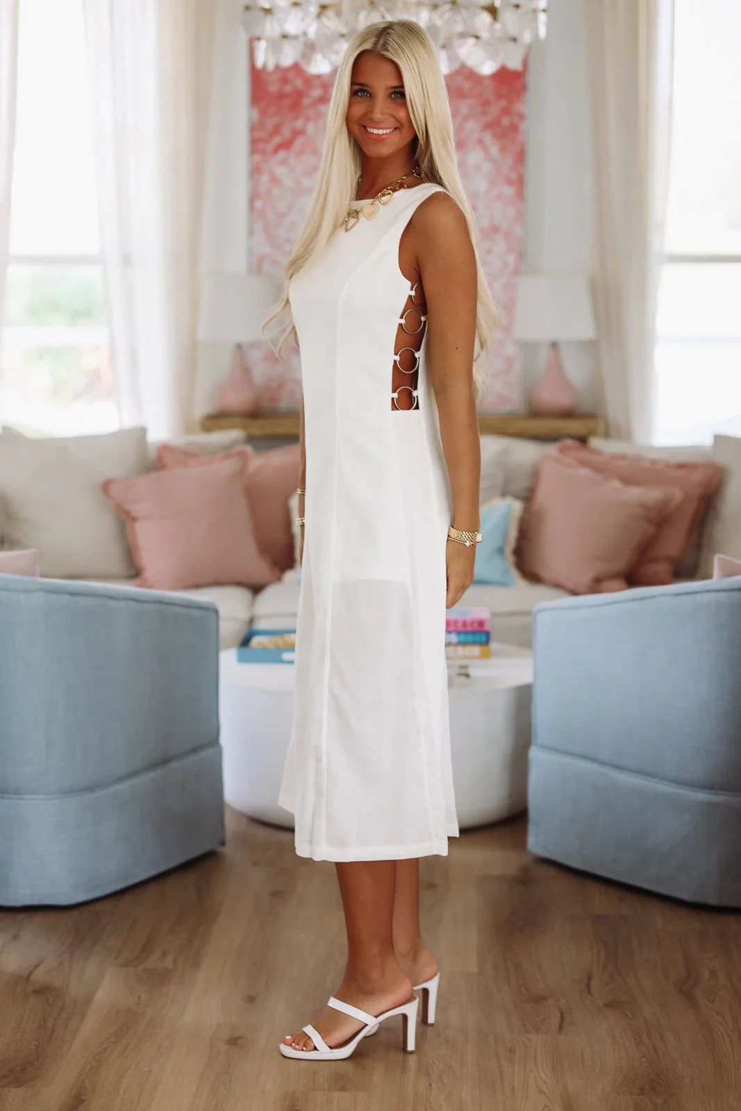 Polished Midi Dress - White (FINAL SALE) - Image 2