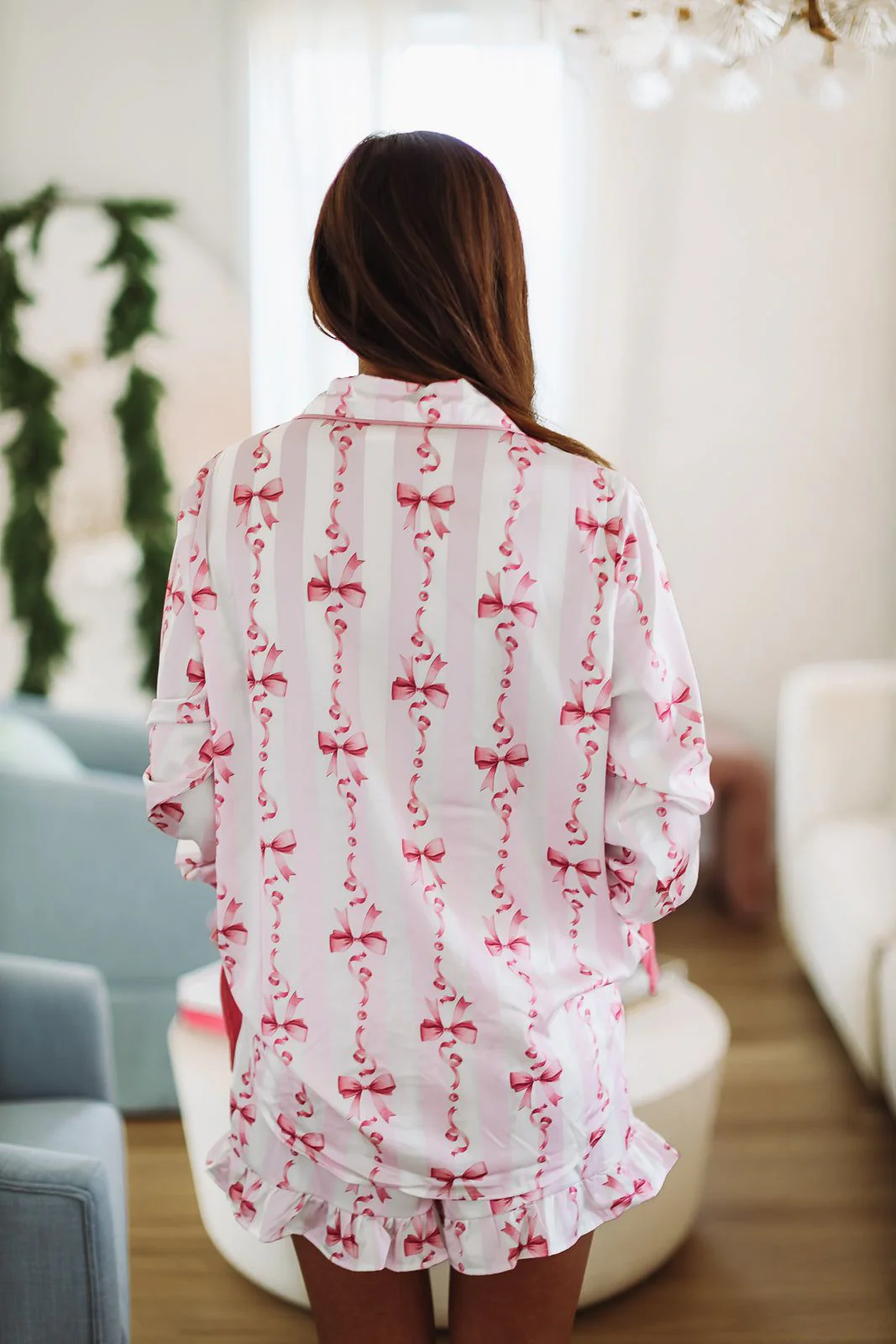 Ribbons and Bows Pajama Shorts - Pink - Image 2