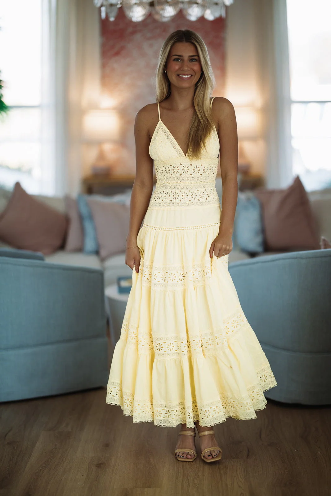 Romance Edit Midi Dress - Lemon Yellow - Image 2