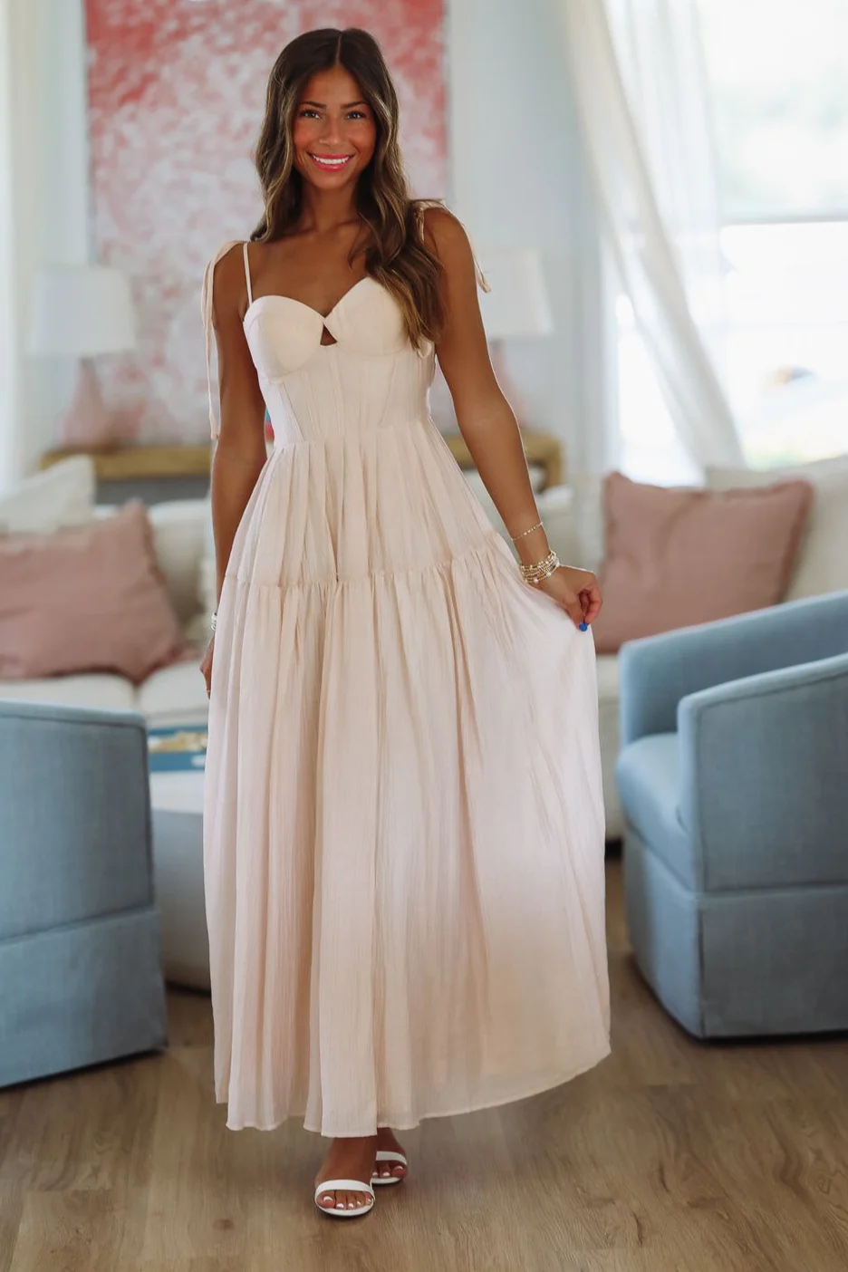 Rosé All Season Maxi Dress - Blush Pink - Image 2