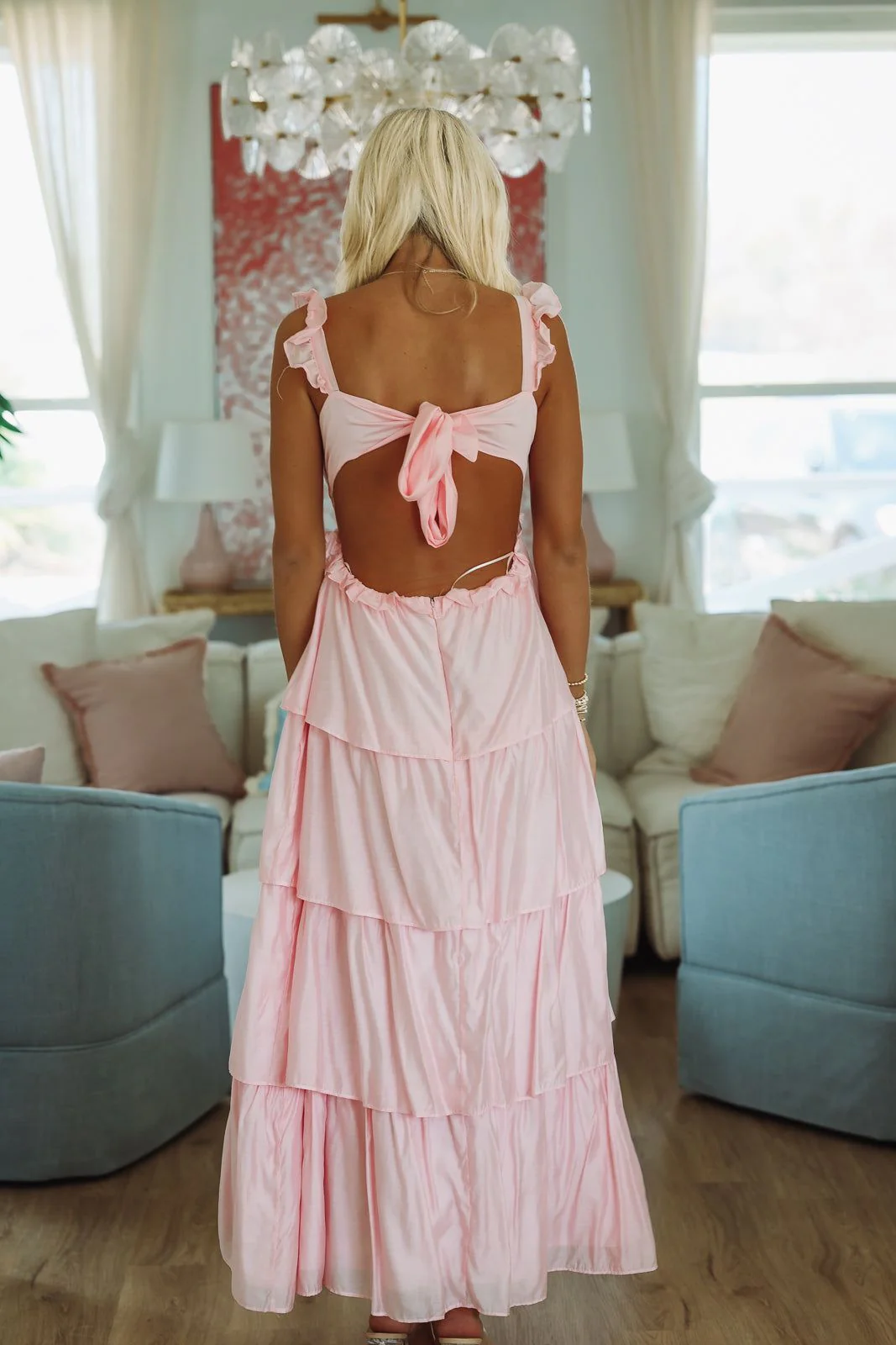 Rosette Maxi Dress - Pink - Image 3